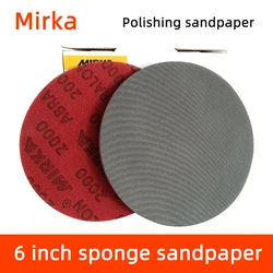 Finland Mirka 스폰지 사포, 라운드 플록, 공압 연마 사포, 직경 150mm, 6 인치