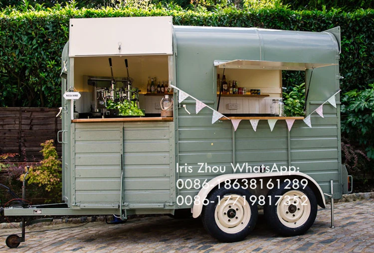 Ngoài Trời Ngựa Hộp Thanh Di Động Nhượng Bộ Phục Vụ Ăn Uống Thực Phẩm Trailer Nóng Chó Cà Phê Hàng Thức Ăn Nhanh Xe Tải