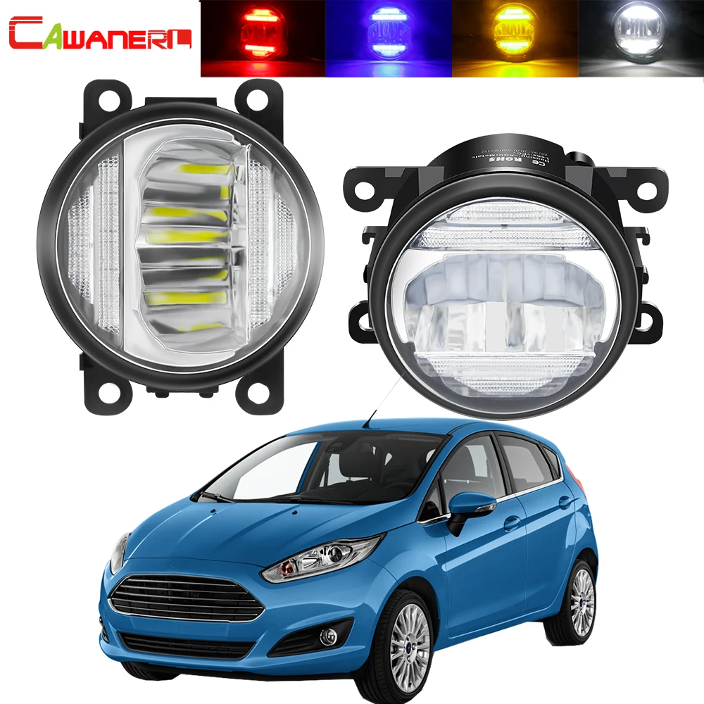 Car Fog Light Assembly with Daytime Running Lamp 30W 8000LM Front Bumper LED Fog Light DRL 12V For Ford Fiesta 2001-2015