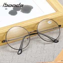 Iboode Retro metalowe okrągłe okulary do czytania wykończone dioptrii + 1.0 1.5 2.0 2.5 3.0 3.5 Unisex czytanie okulary do czytania kobiety mężczyźni