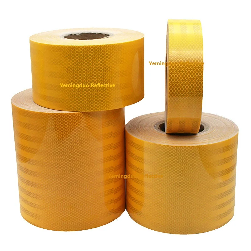 10M/Roll Super Strong Reflective Decoratiive Sticker Orange Yellow Self-adhesive Tape Road Traffic Warning Sign