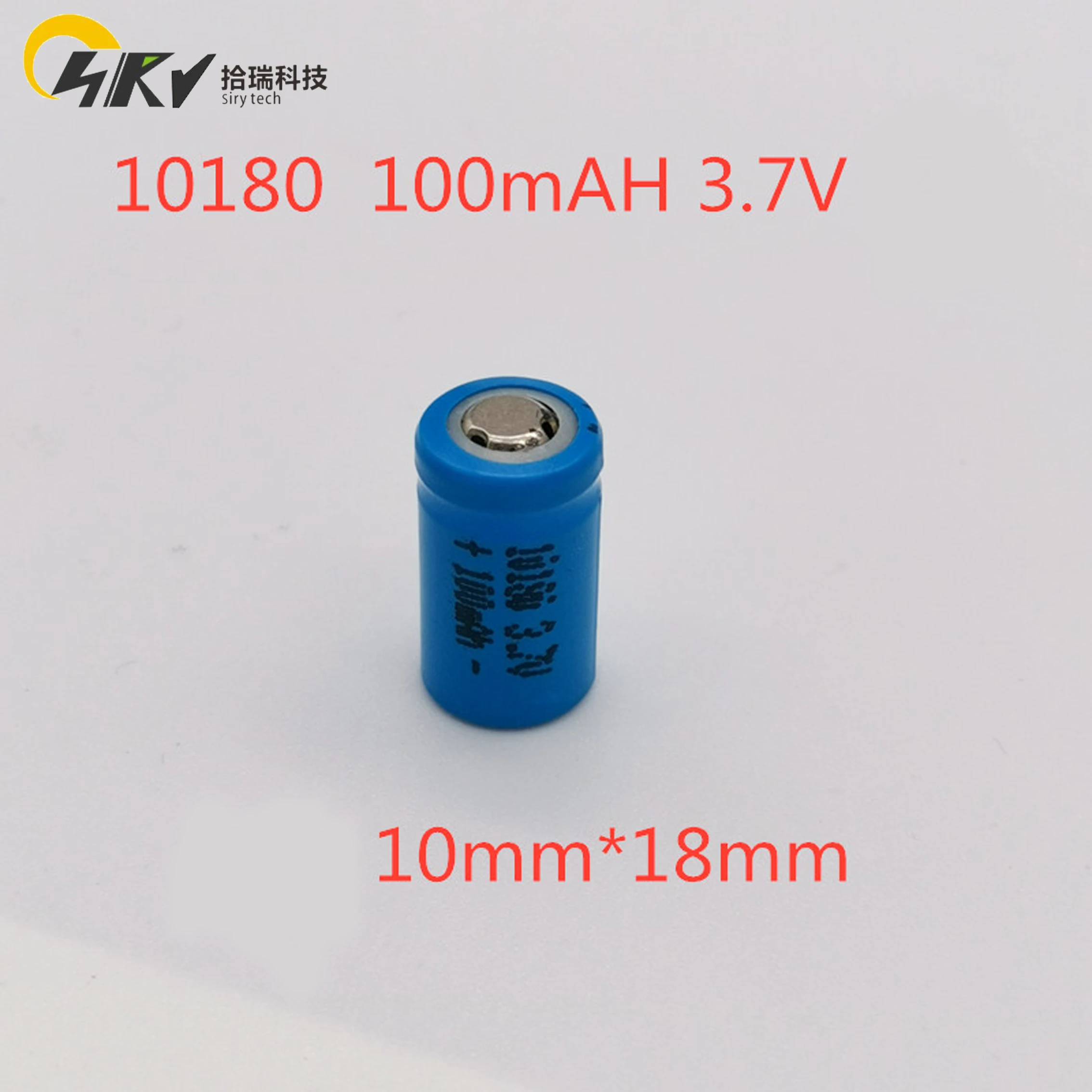 3.7V 10180 Rechargeable Li-ion Battery ICR10180 cell 100mAh Charger Battery For Mini UC02 LED flashlight torch and speaker