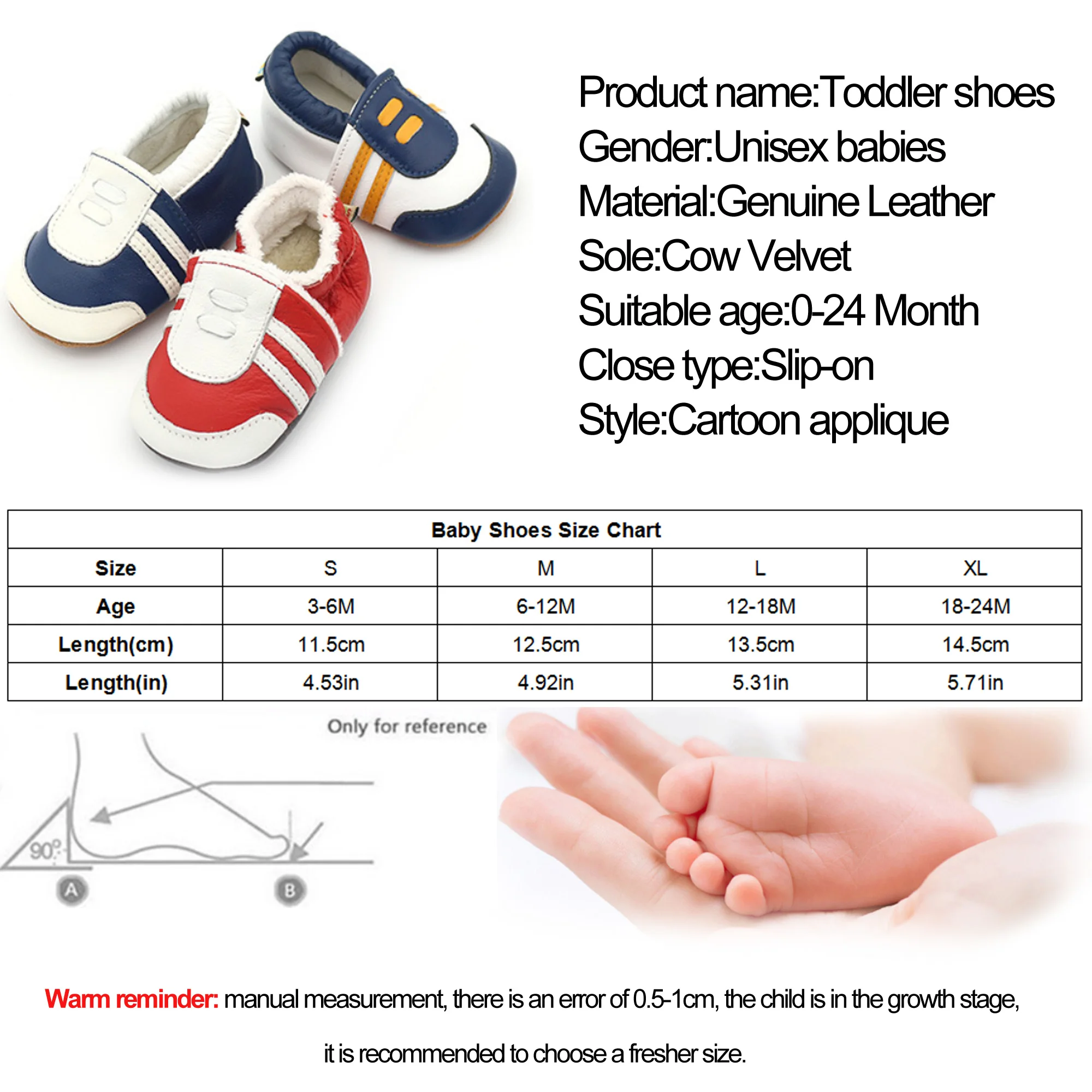 Baby Shoes Soft Sole Classic Anti-Slip Infant Pre Walkers Boy Girls Cute Toddler Footwear Newborn Crib Shoe 0-2Y Leather Sneaker