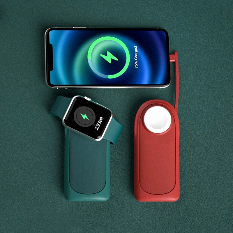 MIPOW & miffy10000mAh Power Bank dla iPhone wbudowany kabel ładowarka bezprzewodowa do Apple Watch ładowarka Mini zewnętrzna ładowarka