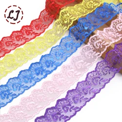 New arrived 10yd/lot Embroidered Net Lace Fabric Trim Ribbon Wedding Craft For Unilateral DIY Handicraft Home Party Decorations