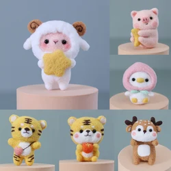 No Fashion Handmade Wool Needle Felt Kit Diy Package Lovely Hot Ins Animal Sheep Duck Tiger Deer Custom Felting Decoration Doll