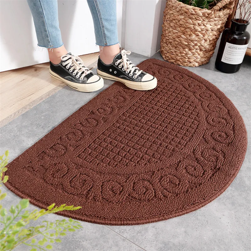 Einfarbig Retro Semi-rund Staub Entfernung Tür Matte Hause Haushalt Bad Nicht-slip Boden Teppich – Detail 5