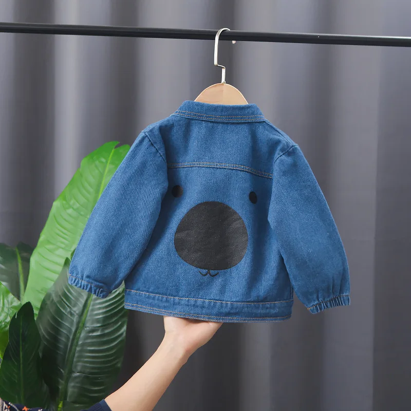 Cute Cartoon Denim Jackets For Girls Spring Autumn Long Sleeve Baby Girls Coat Children Outerwear Toddler Girl Clothes 1 2 3 4Y