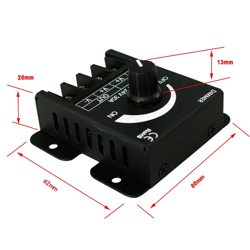 RF LED Stufenlose Dimmer Schalter DC 5V 12V 24V 30A 90A fernbedienung Einzelne Farbe LED Streifen licht Helligkeit Einstellung Controller