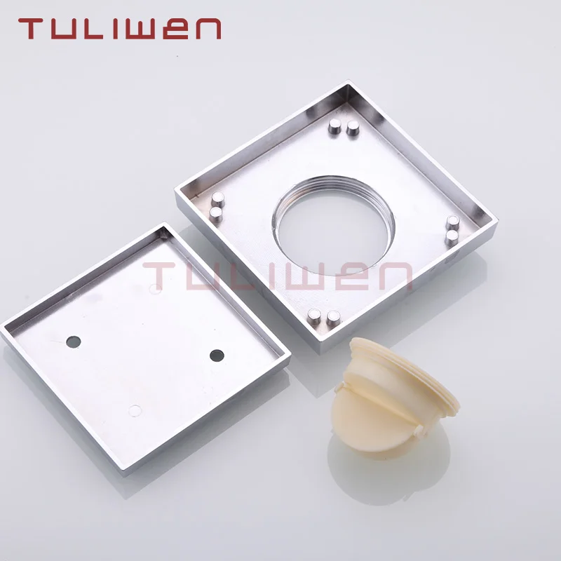 15 centimetri Quadrati In Ottone Scarico A Pavimento Invisibile Drainer Doccia Rifiuti