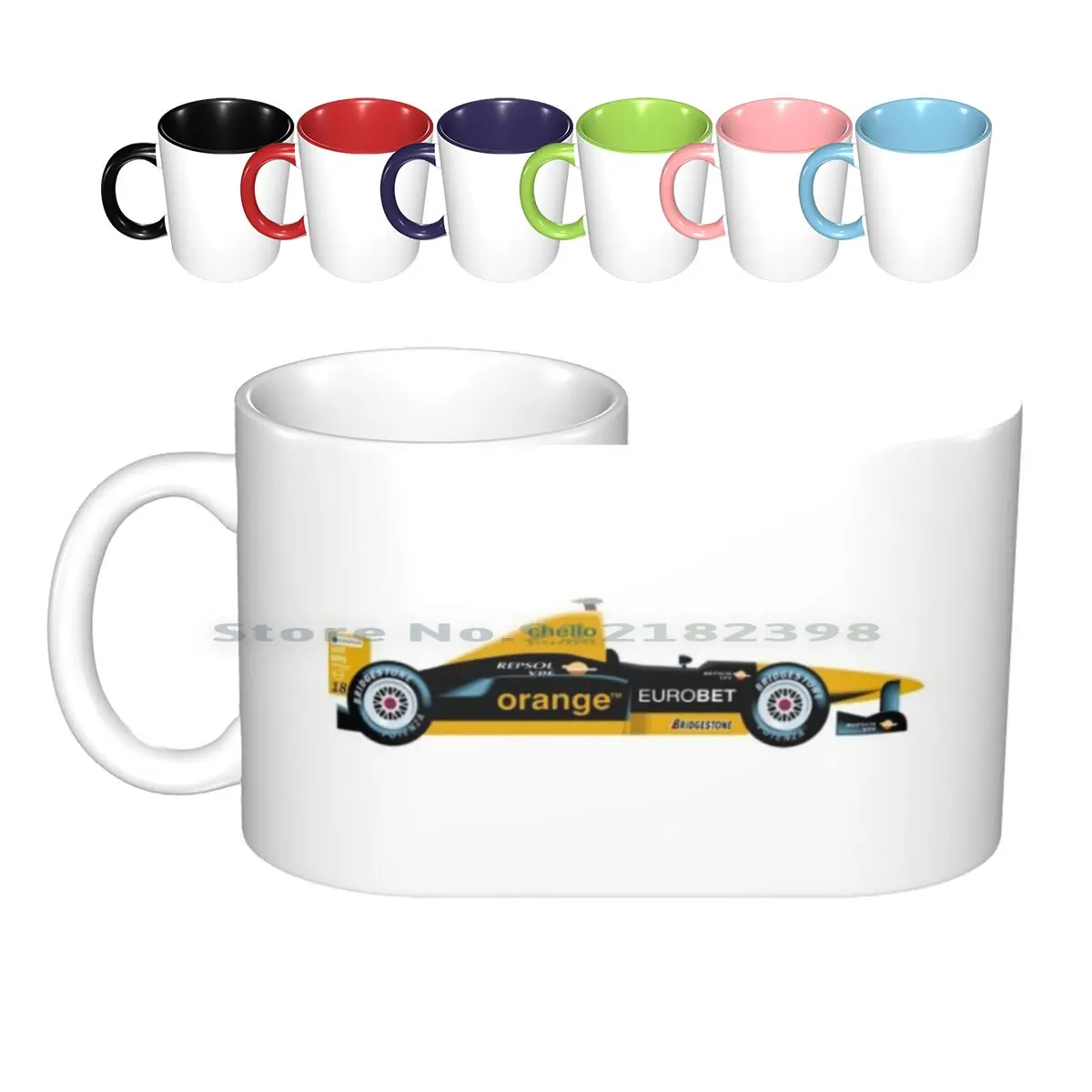 Ceramic Mugs Coffee Cups Milk Tea Mug F 1 Red Horse Horsepower Ps Automobile Run Racing Engine Nitro Otto Engine Hybrid Round