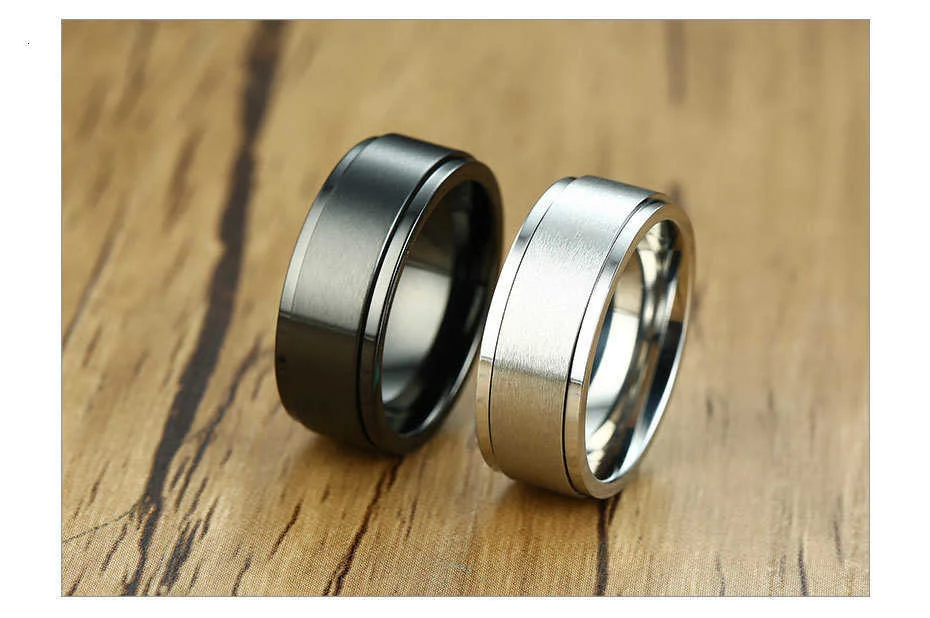 Vnox 6/8 mm Spinner-Ring für Herren, Stressabbau-Zubehör, klassisches Edelstahl-Ehering, lässiger Wikinger-Rune-Sportschmuck – Detail 6