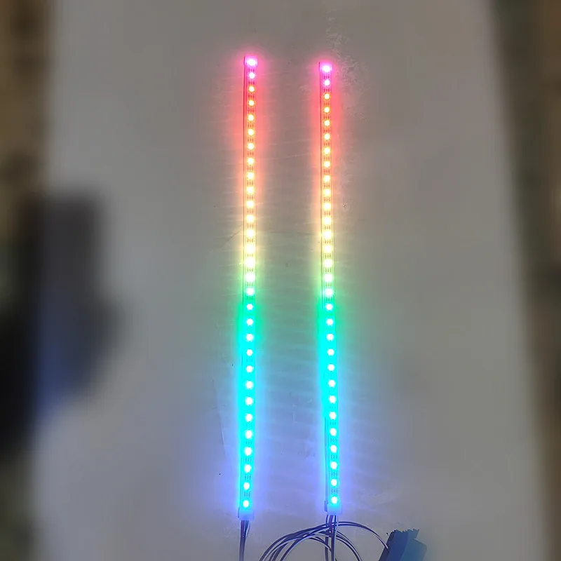 1Meter 30 LED Colorful Car Soft Light Bar Music Level Indicator Spectrum Voice Control Remote Waterproof