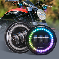 Motorcycle Foglight 4.5 inch With Amber Turning light LED Fog Light Passing Auxiliary Light For Harley Classic FLHR Road King