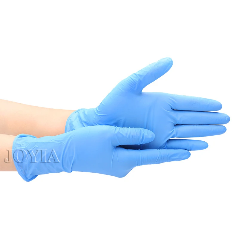 Disposable Gloves 100pcs Examination Glove Powder Free S M L Blue Nitrile Synthetic Vinyl Home Work Elastic Hand Cover No Box