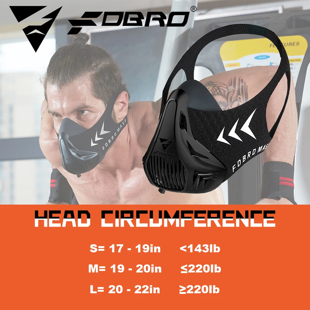 FDBRO Sport MASK Training Running Mask Pro Fitness Gym Workout Cycling Elevation High Altitude Training Conditioning Sports Mask