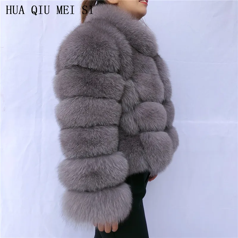 Ladies winter and autumn coat fur coat fox fur coat short stand collar natural fur fur jackets natural fur coats Real fur coat