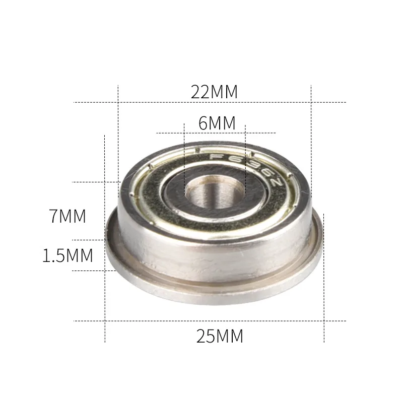 50pcs/100pcs F636ZZ 6*22*7mm flange deep groove ball bearing 6x22x7mm F636Z Flanged bearing 3d printer