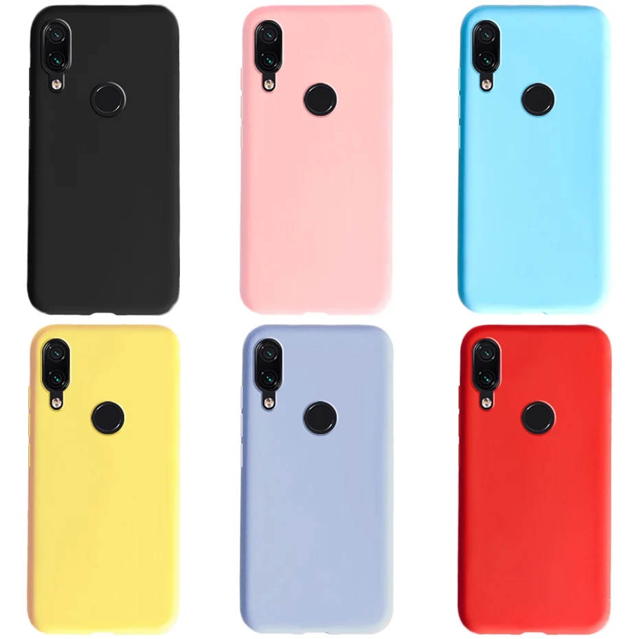 Phone Cases For Xiaomi Redmi Note 7 Case Cover Soft Color Silicone Case For Xiaomi Redmi 7 Redmi7 Back Cover Redmi Note 7 Coque