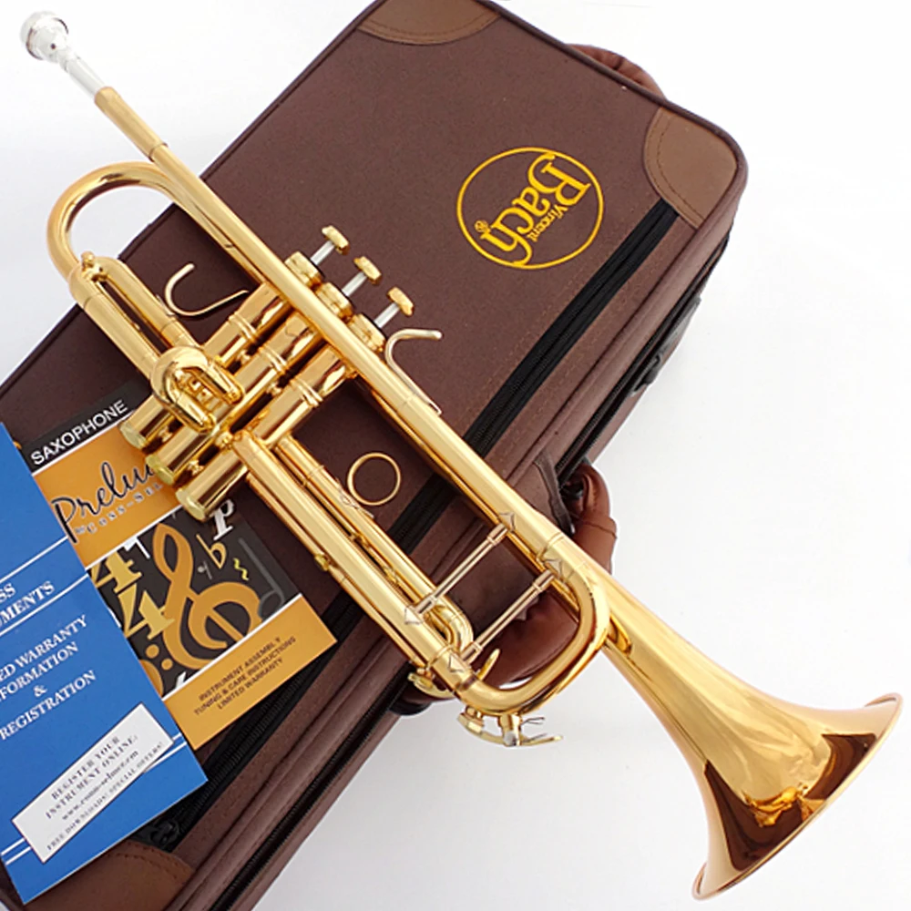 

Music Fancier Club Bb Trumpet TR-190GS Gold Lacquer Music Instruments Profesional Trumpets 190GS Included Case Mouthpiece