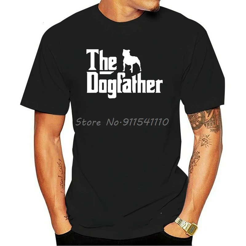 Summer Fashion Street T-Shirt Mens Staffordshire Bull TShirt DOG FATHER Staff Staffy Gift Mens  Fashion Style T-Shirt