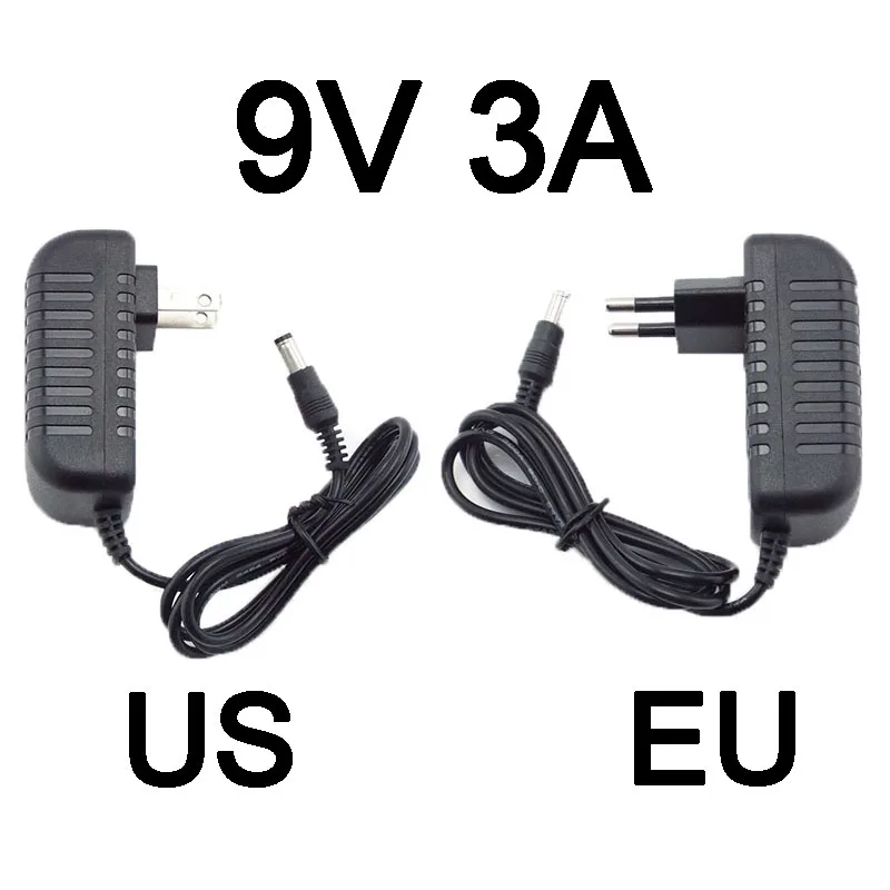 

9V 3A 3000ma AC 110V 220V to DC 9V 3A Adapter Power Supply Converter charger switchLed Transformer Charging 9volt Universal