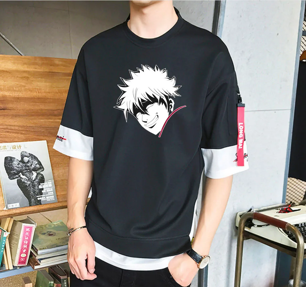 Anime Gintama T-shirt Unisex Manga Streetwear T-shirt Casual Short Sleeve Teenagers Cartoon t Shirt