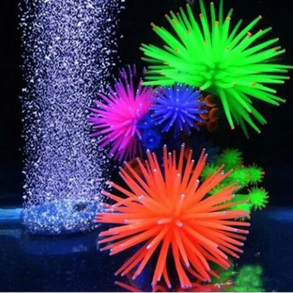 1Pcs Silicone Aquarium Fish Tank Artificial Coral Plant Underwater Ornament Decoration Colorful Coral Fish Aquatic Ornament