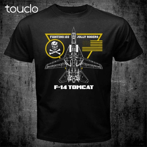 F-14 Tomcat Fighting 103 Jolly Rogers Squadron Aviation Fashion Short Creative Printed Men Customize Tee Shirts