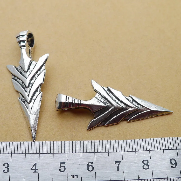 3 pieces/lot 19*47mm Antique silver color metal Arrow Arrowhead Dagger Darts Charm Necklace pendant Key chian bracelet DIY