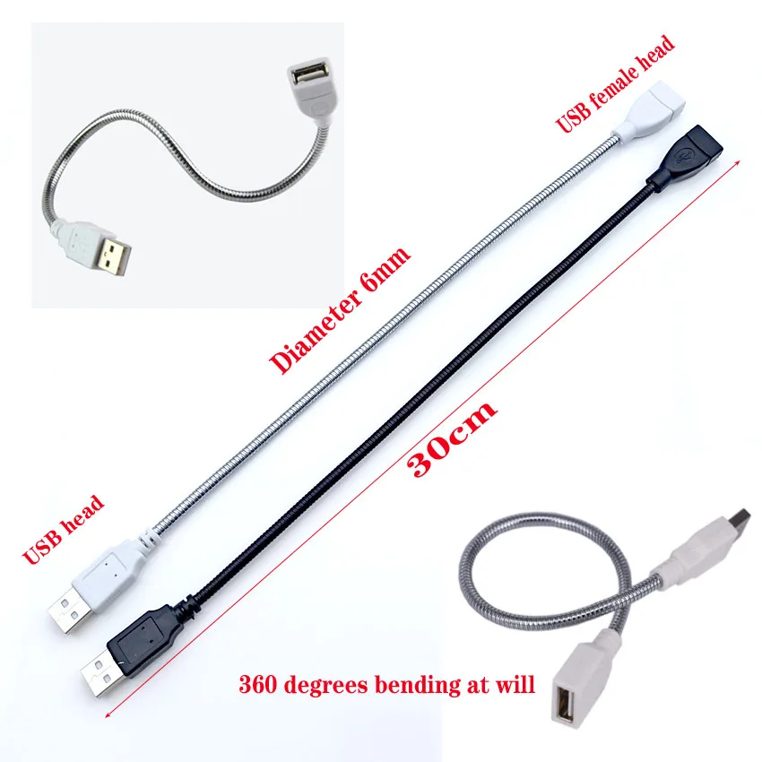 DC5V Mini USB LED Night Light 3LEDs 8LEDs 10LEDs 24LEDs Book Lamp Extension Pole US Plug Adapter