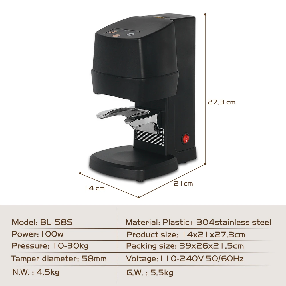 ITOP Cafe Espresso akcesoria do kawy 58mm ubijak do kawy automatyczne elektryczne ubijak do kawy ing maszyna gospodarstwa domowego handlowa 110V-240V