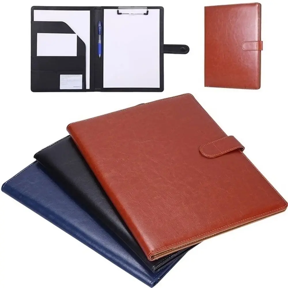 Imagem -05 - Leather Document Organizer Escrevendo Pads Document Bolsa Document Case a4 Prancheta Pasta Business Pasta de Arquivos a4 Gerente Clip pu