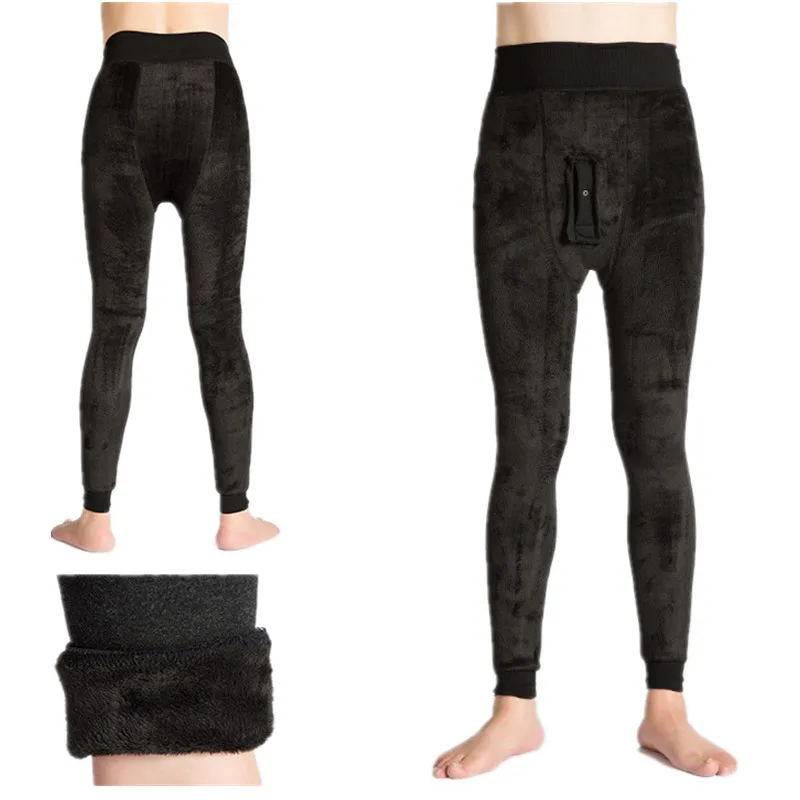 LAIMONYCSJ-Roupa interior térmica de veludo grosso masculino, Long Johns, leggings de cintura alta, calças térmicas de inverno quente, homem