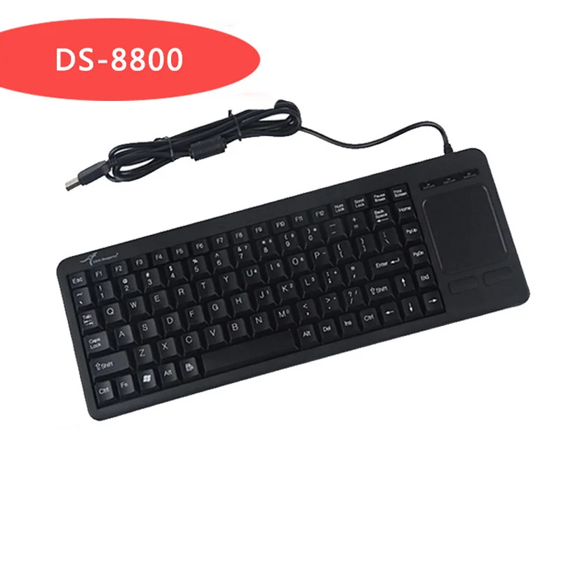 Teclado industrial com trackball mouse ou toque almofada com fio usb cabo 1.5m à prova de água preto 88key usb teclado teclado preto