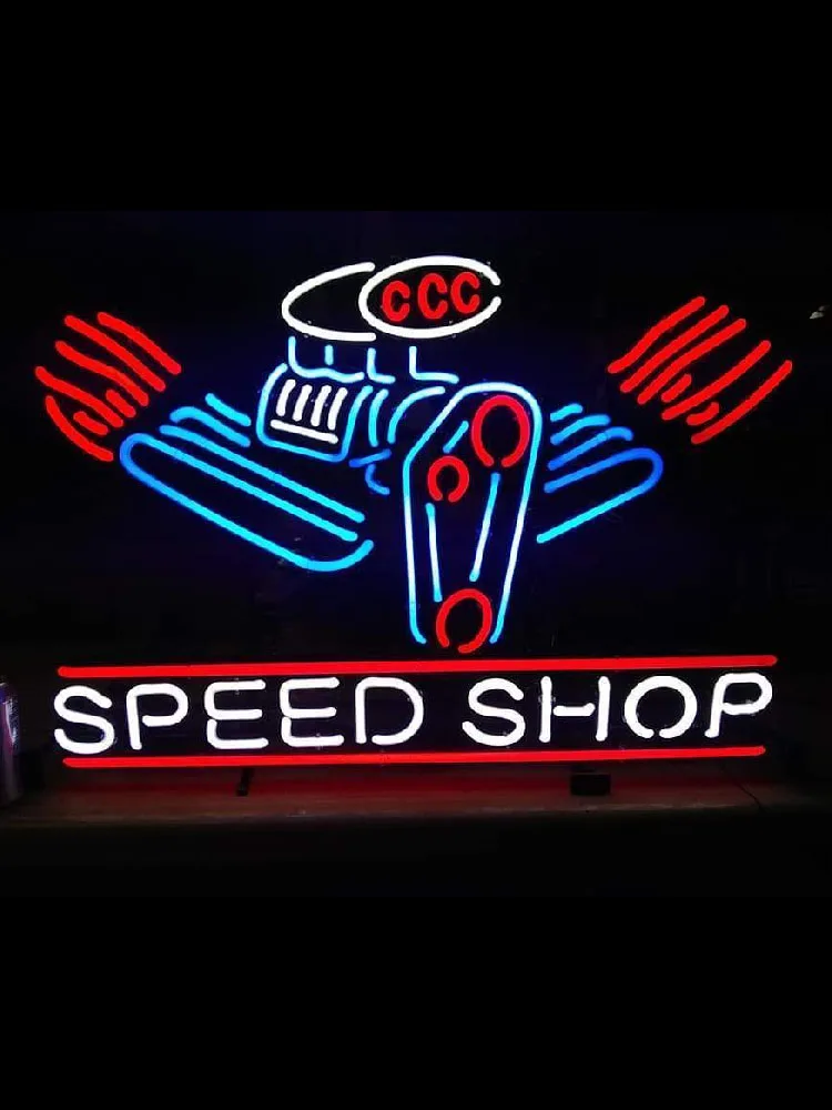 

Neon Sign Car Guy Garage Neon Speed Shop Handcrafted REAL glass tubes Car advertise sign for wall window decorate Iconic Sign