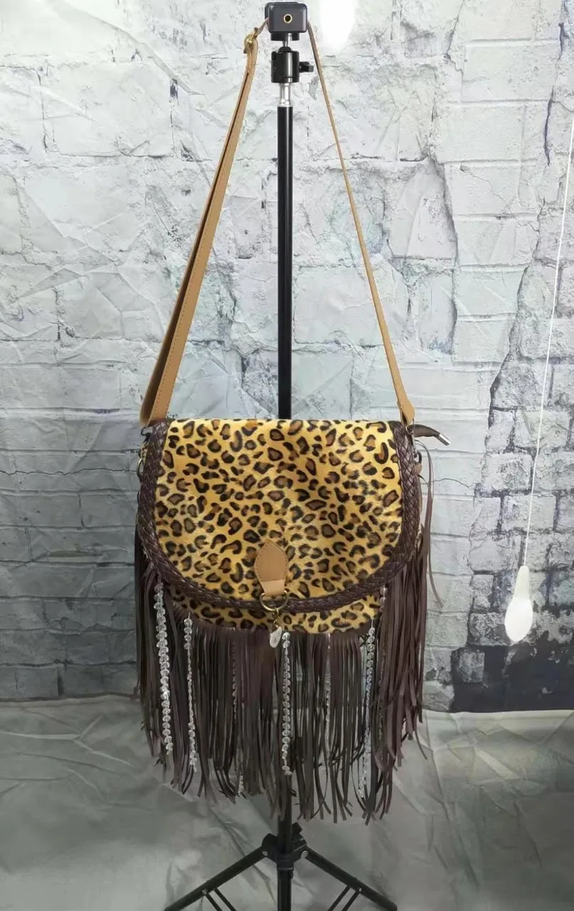 Imagem -03 - Faux Suede Fringe Bolsa do Mensageiro para as Mulheres Tassel Shoulder Handbags Retro Crossbody Tote Bolsa Novo