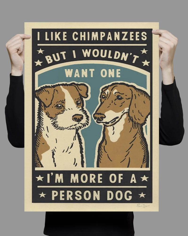 W475 Silk Fabric Poster Wall Art Decor I'M MORE OF A PERSON DOG Trend Fashion Decoration Bright Christmas Gift