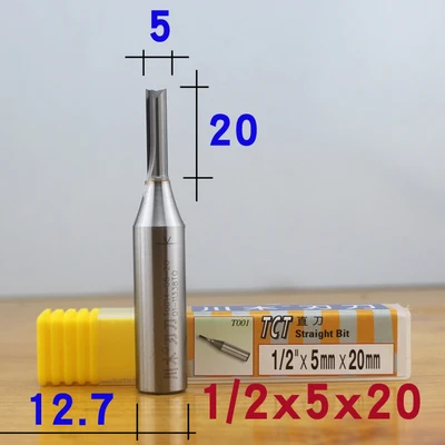 4mm-8mm Chuanmu TCT Double Edge Straight Knife Special for MDF 1/2 Shank（12.7mm） Trimming Machine