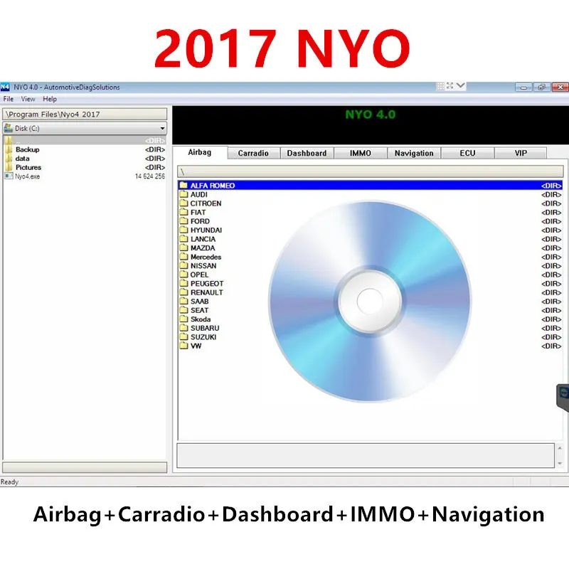 2017 NYO 4 Full Database Airbag+Carradio+Dashboard+IMMO+Navigation auto repair software