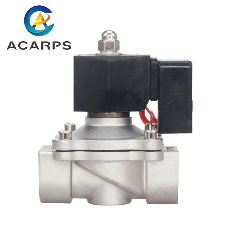 Normally Closed 1.5inch Solenoid Valve DN40 110v AC24v Stainless Steel With DIN Non Hot Plastic Coil