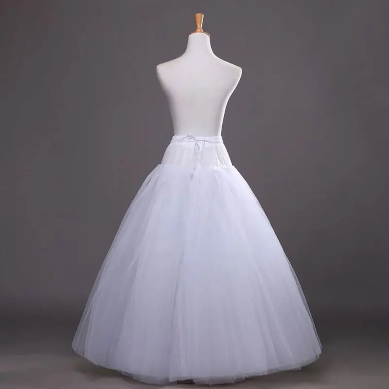 4-layer Hoop-free Long Half Skirt Petticoat Bridal Wedding Dress Lined Ladies Women Party Dresses Role-playing Lining