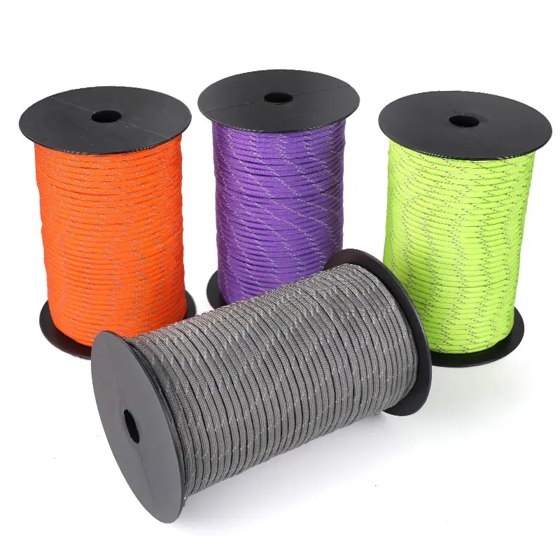 50/100m multifunctional 7 Core Reflective 550 Paracord Rope 4 mm Camping Survival Edc Outdoor Parachute Cord Lanyard Rescue rope