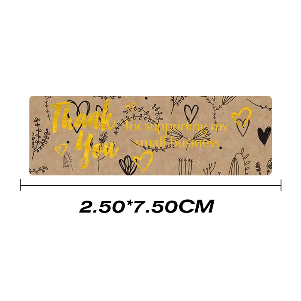 120pc Rectangle Gold labels Thank You Kraft Stickers Wedding Pretty Gift Cards Envelope Sealing Label Stickers Stationery