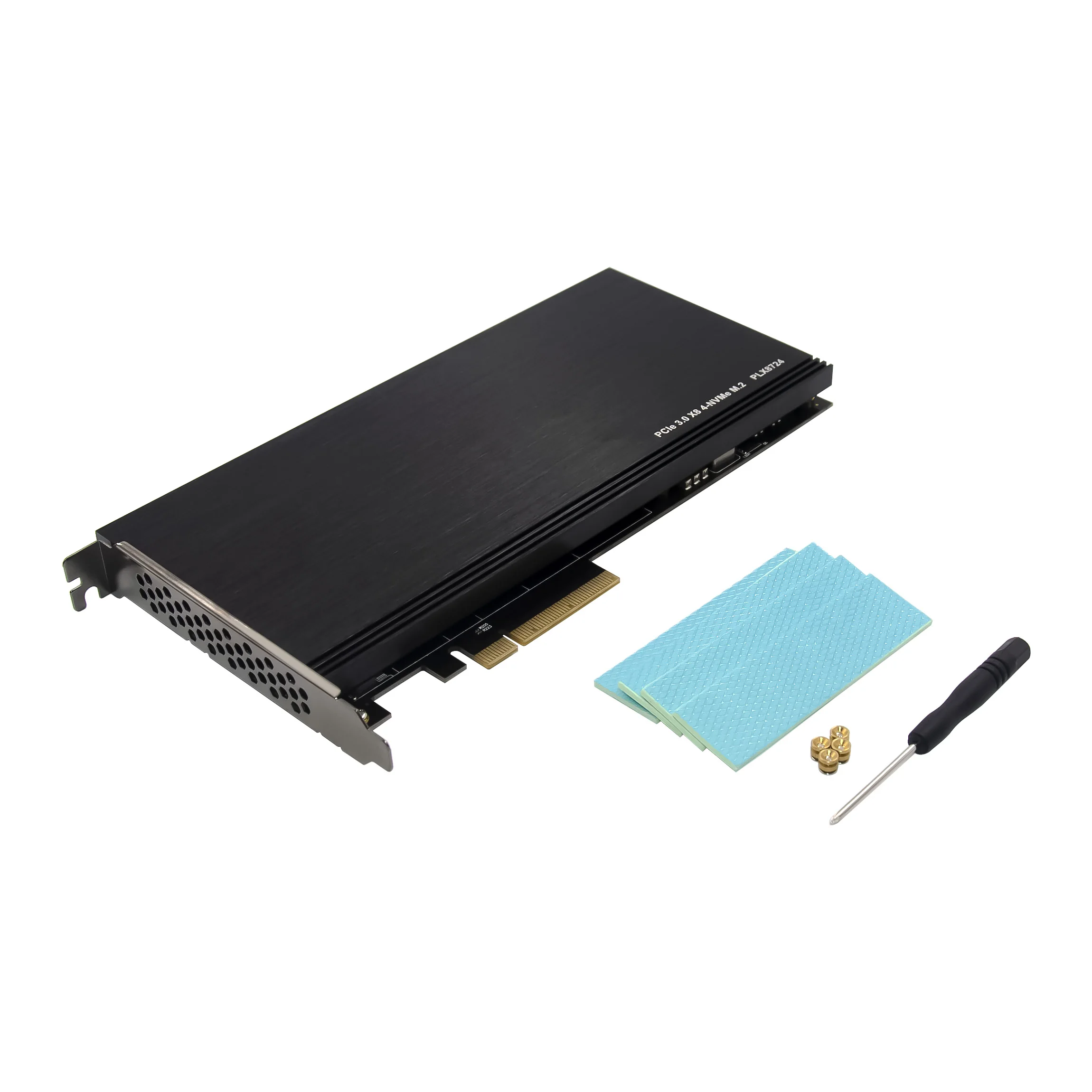 

4 Port M.2 M key To PCIE X8 Card Chip Broadcom PEX8724 M2 Key B+M Key NVMe SSD Adapter Riser Expansion Converter Card Pci-e