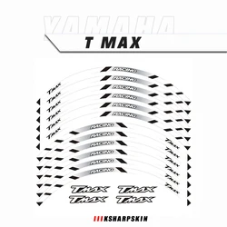 Pegatinas reflectantes para motocicleta, pegatinas decorativas para llanta de Moto YAMAHA T MAX, 12 tiras