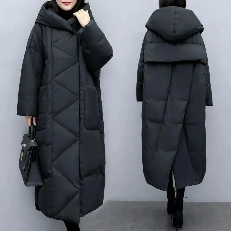 Imagem -05 - Jaqueta Coreana Solta Feminina Cabolsa de Comprimento Médio Jaqueta de Algodão Preto Cabolsa Grosso Feminino Moda Inverno Novo A823 2023