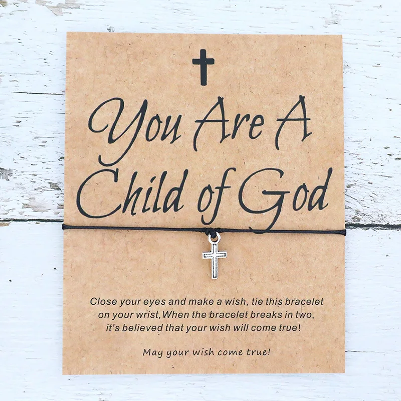 الطفل من الله الصليب سوار التواصل الصليب سوار الدينية الدينية مجوهرات للنساء الرجال الصداقة الإيمان سوار هدية #2