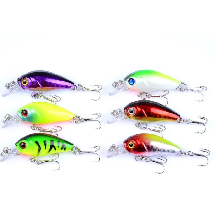 6pcs Hard/Fake/Artificial/Crank Bait Mini Crankbait/Carp Fishing Lure Sets 4.5cm 4g Floating Minnow Wobblers For Pike/Fish/Bass