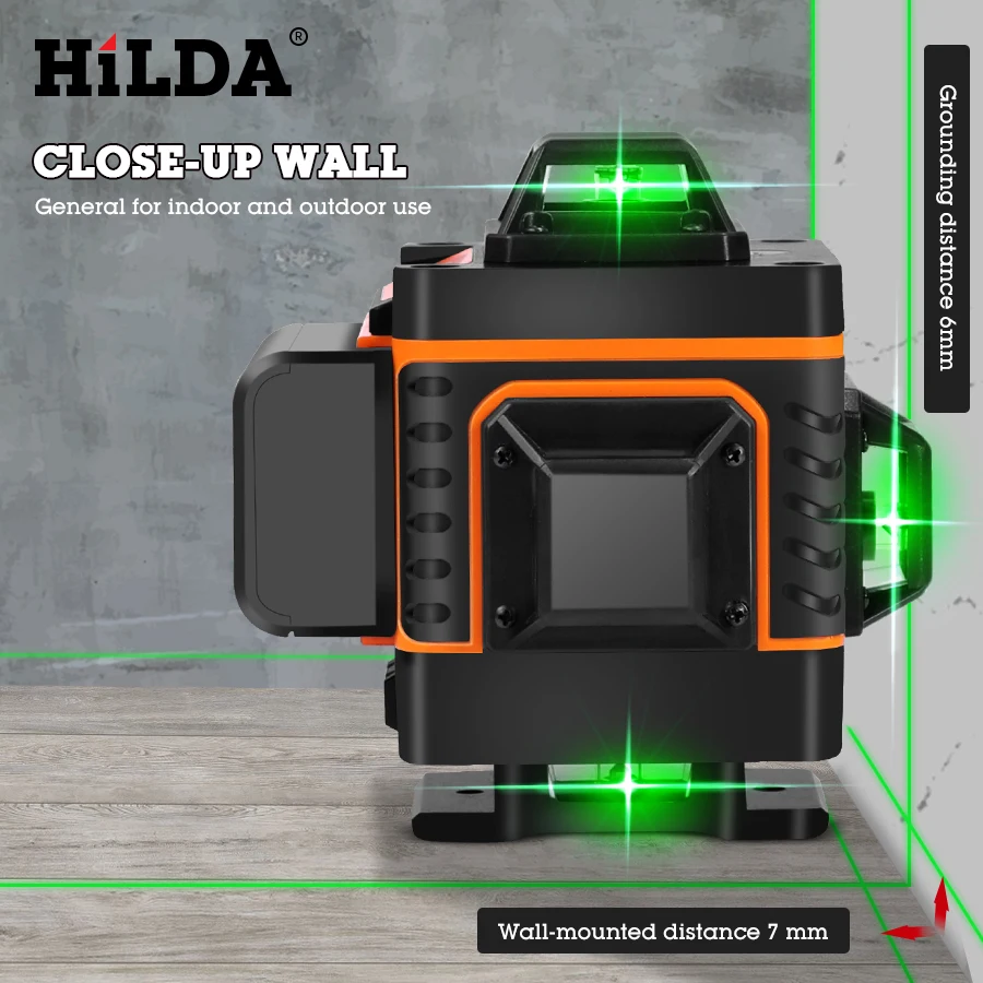 HILDA 3D/4D Laser Level Level Self-Leveling 360 Horizontal And Vertical Cross Super Powerful Green Laser Level